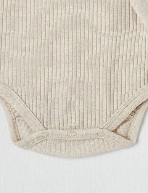 Milly & Milo Long-Sleeve Rib Bodysuit, Oat Marle product photo View 03 L