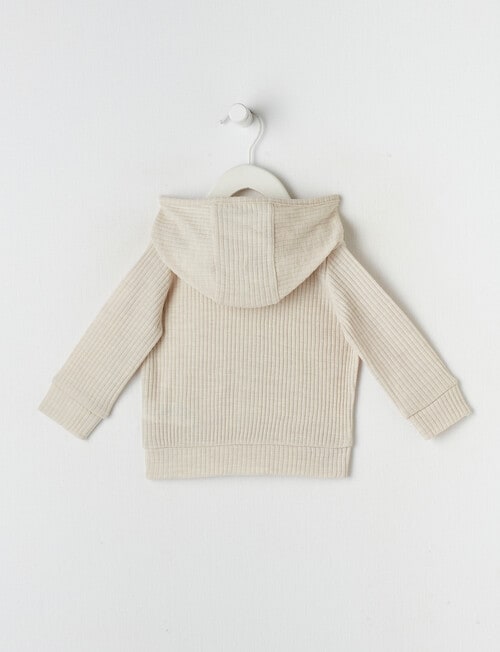 Milly & Milo Long-Sleeve Rib Hoodie, Oat Marle product photo View 02 L