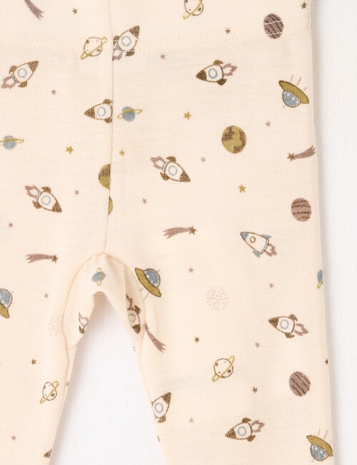 Milly & Milo Rocket Ship Legging, Cream product photo View 02 L