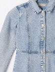 Switch Long Sleeve Denim Dress, Mid Blue product photo View 04 S