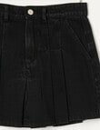 Switch Denim Pleat Skirt, Black product photo View 02 S