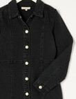 Switch Long Sleeve Denim Dress, Black product photo View 02 S
