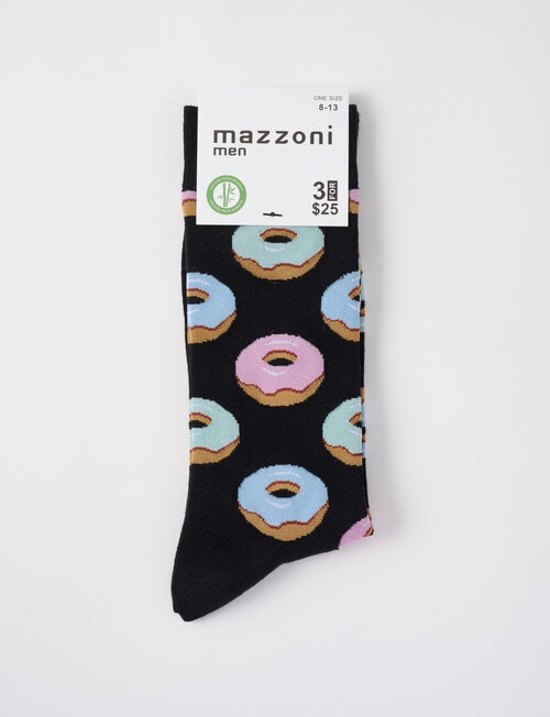 Mazzoni Viscose Bamboo-Blend Donut Sock, Black product photo View 02 L