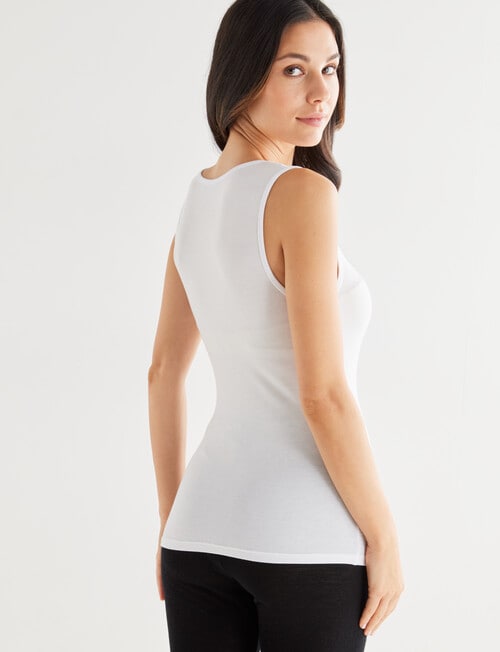 Lyric Thermals Mia Bamboo Singlet, White, XS-2XL product photo View 02 L