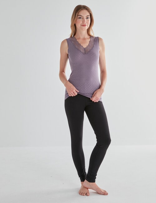 Lyric Thermals Harmony Cotton Pointelle Singlet, Mauve Musk product photo View 03 L