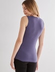 Lyric Thermals Harmony Cotton Pointelle Singlet, Midnight product photo View 02 S