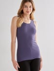 Lyric Thermals Harmony Cotton Pointelle Singlet, Midnight product photo View 03 S