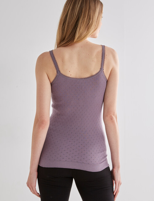 Lyric Thermals Harmony Cotton Pointelle Cami Top, Mauve Musk product photo View 02 L