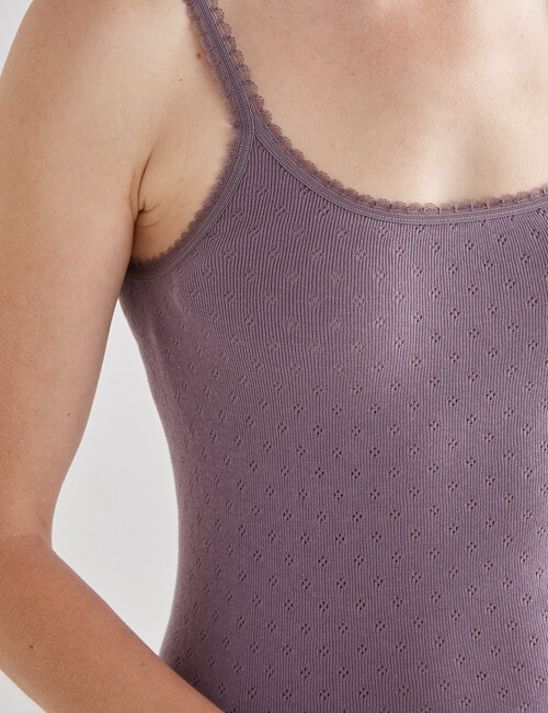 Lyric Thermals Harmony Cotton Pointelle Cami Top, Mauve Musk product photo View 04 L