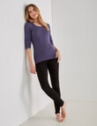Lyric Thermals Harmony Cotton Pointelle Long Sleeve Top, Midnight product photo View 03 S