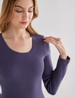 Lyric Thermals Harmony Cotton Pointelle Long Sleeve Top, Midnight product photo View 04 S