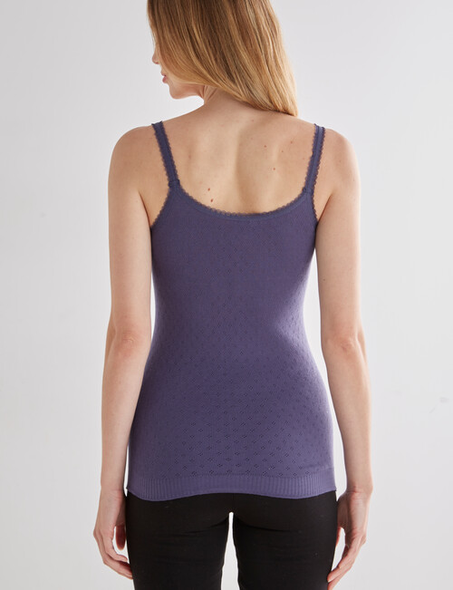 Lyric Thermals Harmony Cotton Pointelle Cami Top, Midnight product photo View 02 L