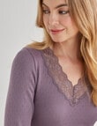 Lyric Thermals Harmony Cotton Pointelle Long Sleeve Top, Mauve Musk product photo View 04 S