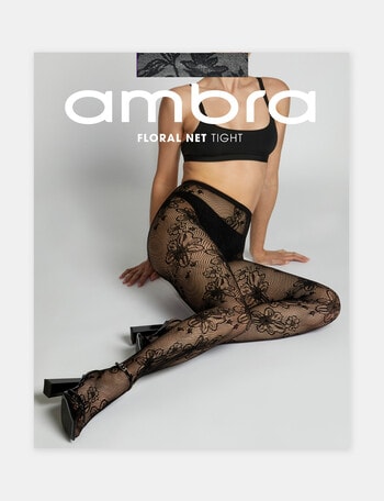 Ambra Floral Net Tight, Black product photo