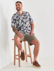 Chisel Monstera Short Sleeve Shirt, Charcoal product photo View 03 S