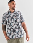 Chisel Monstera Short Sleeve Shirt, Charcoal product photo View 05 S