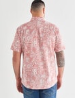 Chisel Bali Print Short Sleeve Shirt, Coral product photo View 02 S