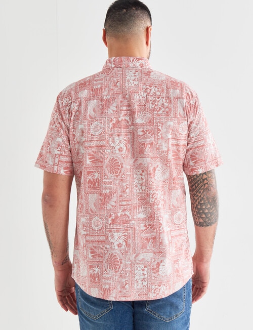 Chisel Bali Print Short Sleeve Shirt, Coral product photo View 02 L