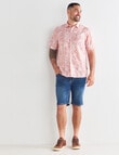 Chisel Bali Print Short Sleeve Shirt, Coral product photo View 03 S