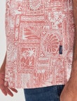 Chisel Bali Print Short Sleeve Shirt, Coral product photo View 04 S