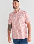 Chisel Bali Print Short Sleeve Shirt, Coral product photo View 05 S