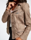 Ella J Zip Detail Jacket, Sandstone product photo View 04 S