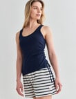 Mineral Lounge Rib Ruched Tank, Midnight product photo View 04 S
