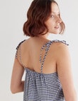 Mineral Lounge Mini Check Cami Top, Navy product photo View 04 S