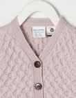 Milly & Milo 100% Merino Worsted V-Neck Cardigan, Lightest Lavender product photo View 02 S