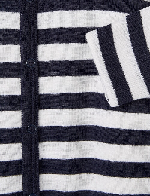 Milly & Milo Merino Sleepsuit, Navy Stripe product photo View 02 L