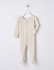 Milly & Milo Merino Rib Sleepsuit, Oat Marle product photo