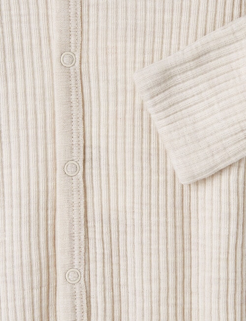 Milly & Milo Merino Rib Sleepsuit, Oat Marle product photo View 02 L