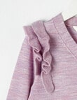 North South Merino Merino Frill Sleeve Cardigan, Lavender Marle product photo View 03 S
