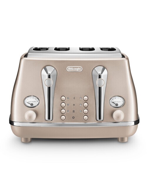 DeLonghi Icona Metallics 4 Slice Toaster, Beige, CTOT4003BG Toasters