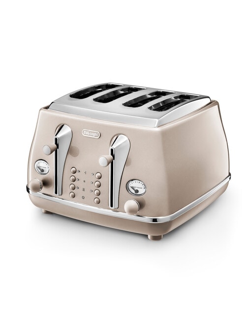 DeLonghi Icona Metallics 4 Slice Toaster, Beige, CTOT4003BG product photo View 02 L
