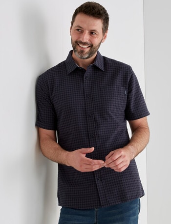 Chisel Short Sleeve Seersucker Shirt, Slate product photo