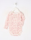 Milly & Milo Ditsy Floral Long-Sleeve Bodysuit, Pink product photo