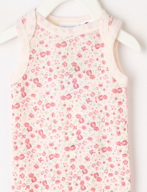 Milly & Milo Ditsy Floral Sleeveless Bodysuit, Pink product photo View 02 L