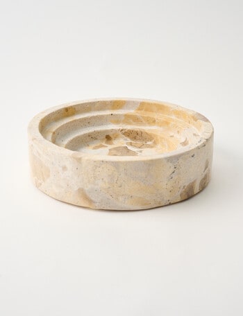 M&Co Marble Stepped Bowl, Terra Beige product photo