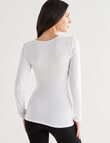 Lyric Thermals Mia Bamboo Long Sleeve Top White, XS-2XL product photo View 02 S
