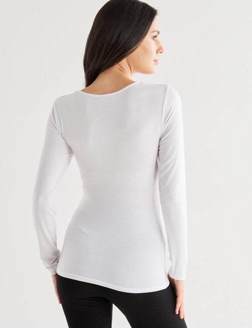 Lyric Thermals Mia Bamboo Long Sleeve Top White, XS-2XL product photo View 02 L