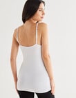 Lyric Thermals Mia Bamboo Cami, White, XS-2XL product photo View 02 S