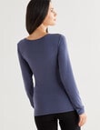 Lyric Thermals Mia Bamboo Long Sleeve Top, Slate, XS-2XL product photo View 02 S