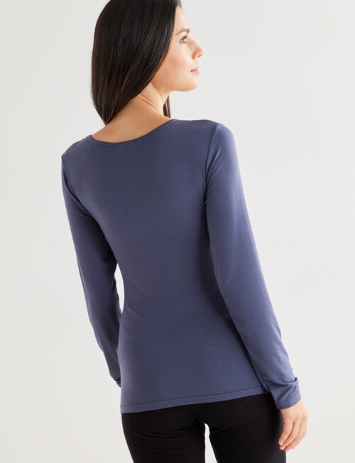 Lyric Thermals Mia Bamboo Long Sleeve Top, Slate, XS-2XL product photo View 02 L