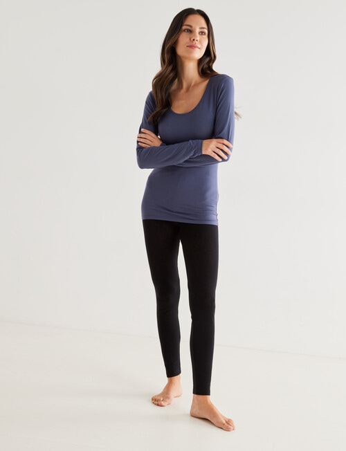 Lyric Thermals Mia Bamboo Long Sleeve Top, Slate, XS-2XL product photo View 03 L