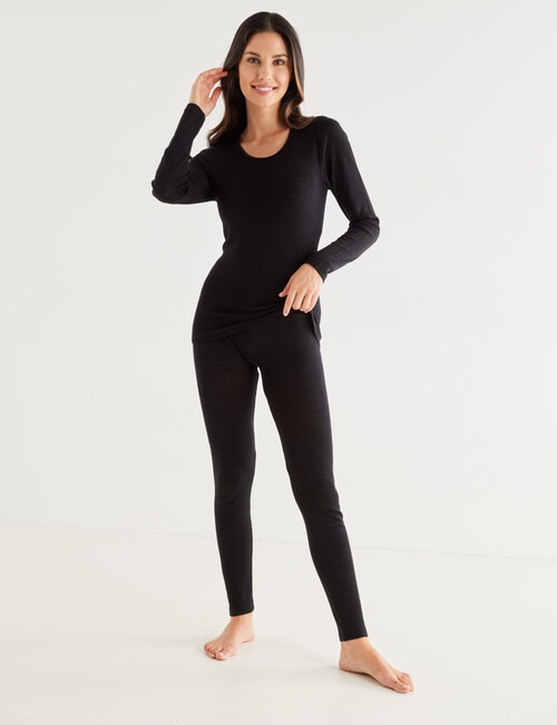 Lyric Thermals Melody Merino Long Sleeve Top, Black, XS-2XL product photo View 03 L