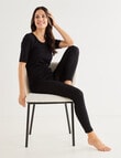 Lyric Thermals Melody Merino Short Sleeve Top, Black, XS-2XL product photo View 03 S
