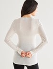Lyric Thermals Melody Merino Long Sleeve Top, Ivory, XS-2XL product photo View 02 S