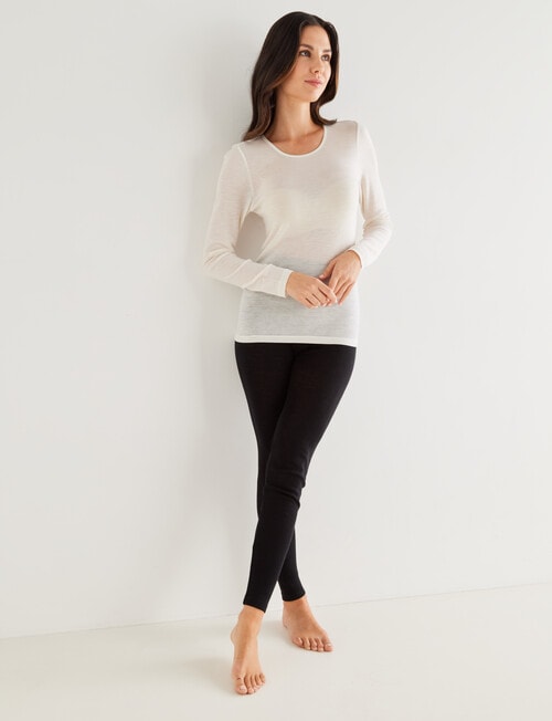 Lyric Thermals Melody Merino Long Sleeve Top, Ivory, XS-2XL product photo View 03 L