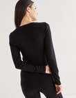 Lyric Thermals Melody Merino Long Sleeve Top, Black, XS-2XL product photo View 02 S